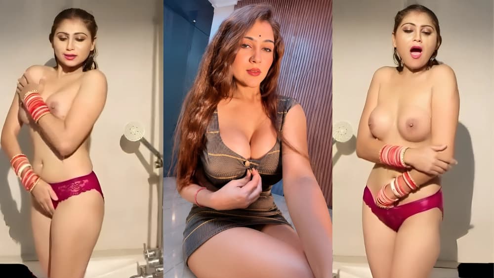 Hiral Radadiya gets her wet pussy dripping in the shower and rubs