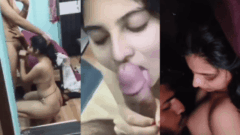 Beautiful Indian Girl Gives a Devoted Mirror Blowjob Then Nods Through Her Orgasm